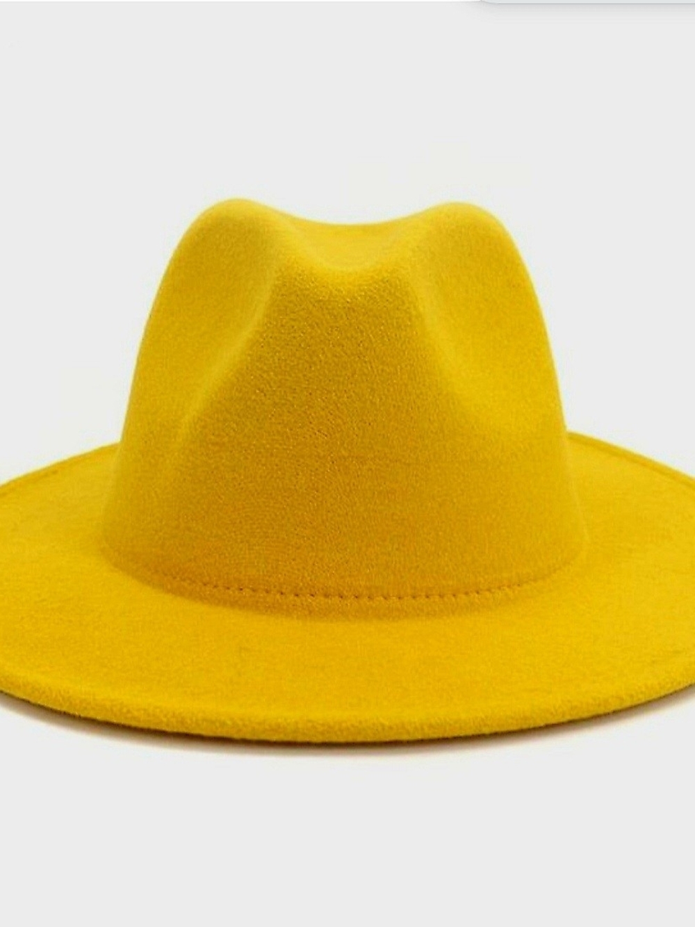 Classic Wide-Brim Felt Fedora in Bright Yellow